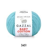 GAZZAL  BABY COTTON   3451  - 60% Хлопок, 40% Акрил 50 г/165 м
